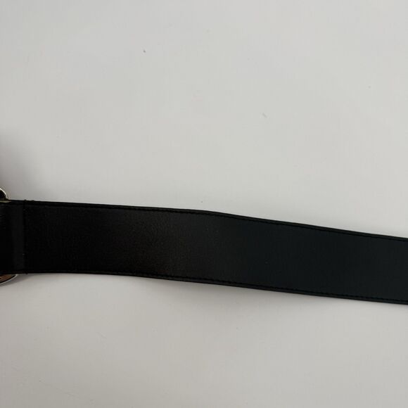 Express Black Leather Silver Chunky Belt One Size Fits Most Boho Classic Waist - Picture 7 of 9